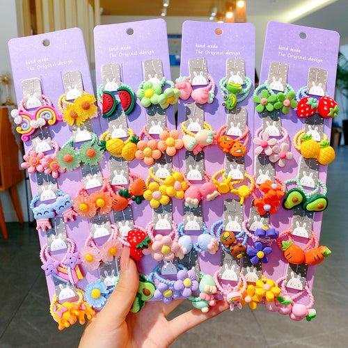 animal flower pin hair clips made of vinyl